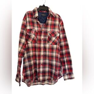 Oakbrook Plaid flannel button‎ up shirt size 16-16.5